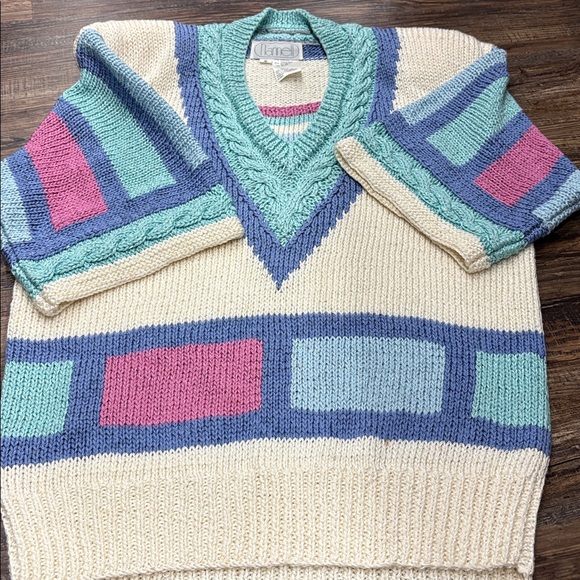 Vintage V-Neck 3/4 Sleeve Sweater - Picture 3 of 5